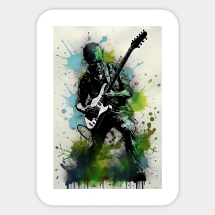 Zombie Shredding Guitar Sticker